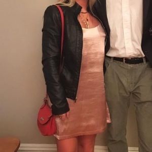 Silky and shimmery light pink dress